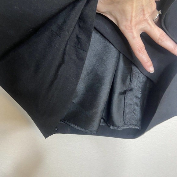 Tahari Ruffle Collar Black Sheath Dress S - Picture 5 of 9